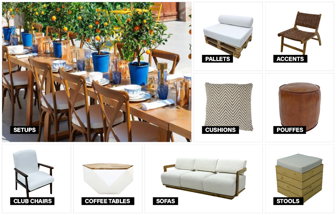 Evolution Furniture Brown and White Collection moodboard featuring warm tones and sophisticated furniture styling.