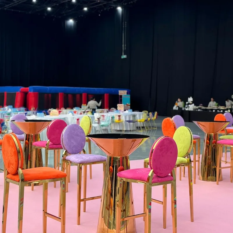 Colourful hospitality furniture creating relaxed networking spaces in Al Ain.