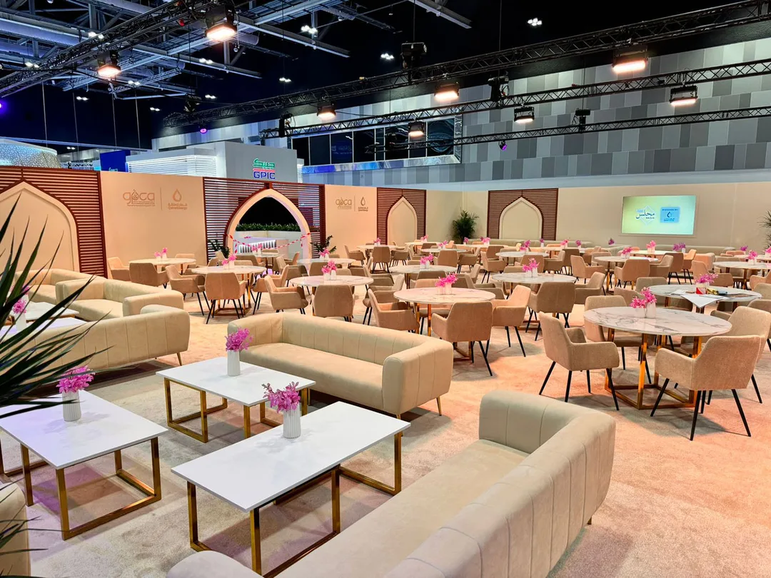 Modern hospitality furniture arranged to support guest comfort throughout the GPCA Forum.