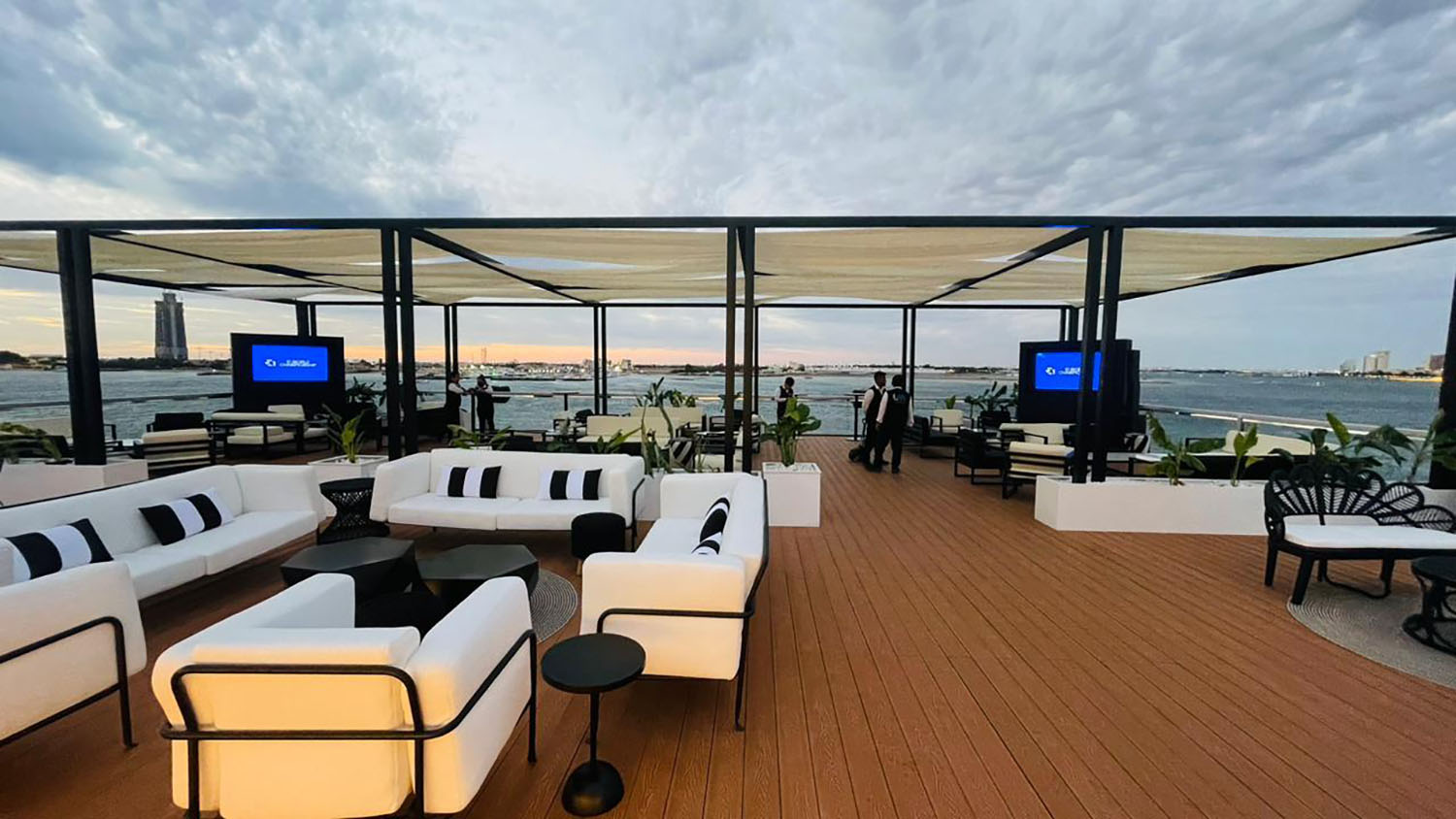 Evolution Furniture premium event furniture creating sophisticated temporary interiors for E1 Jeddah Corniche