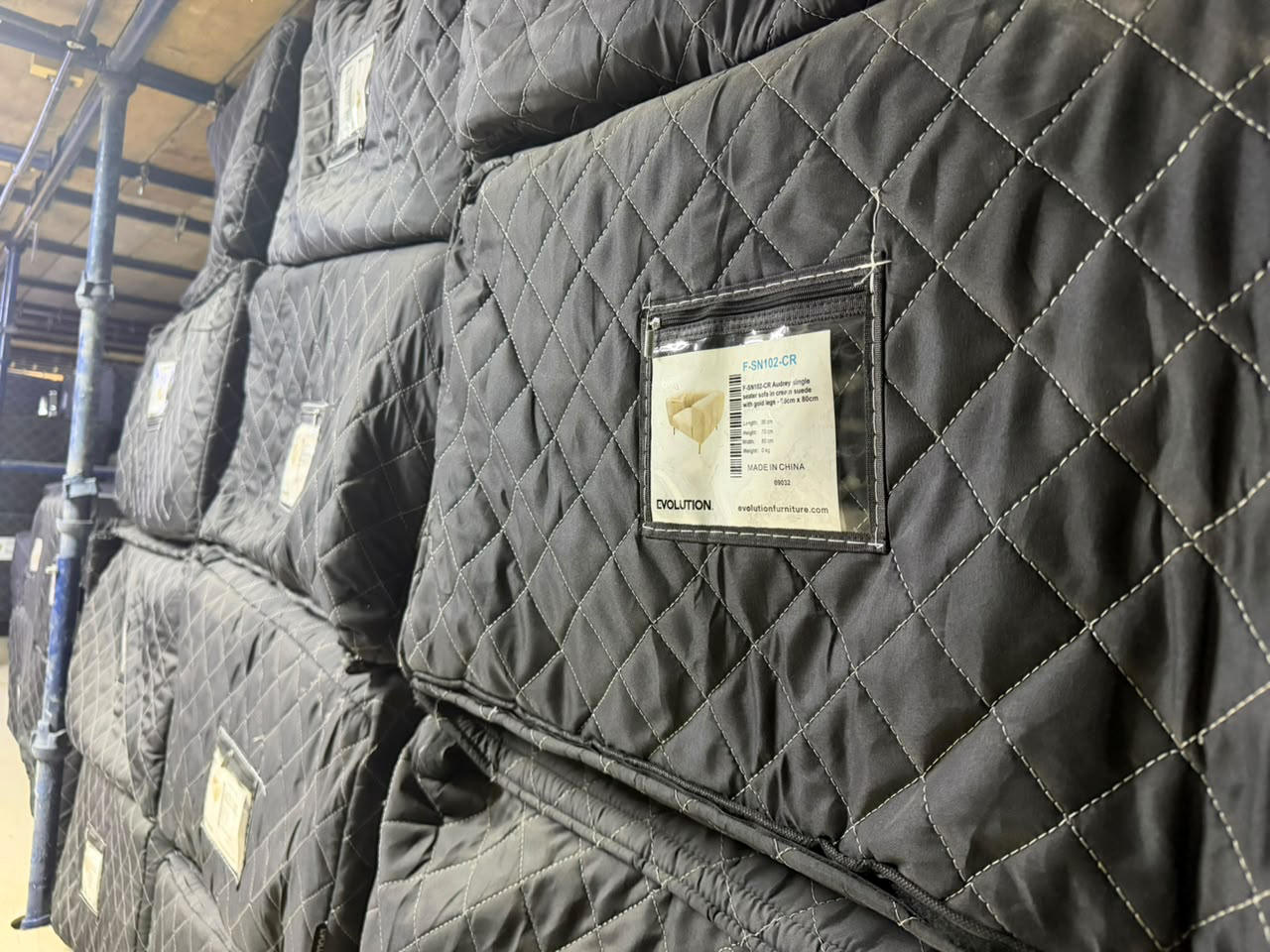 Premium event furniture stored safely between installations to maintain quality.