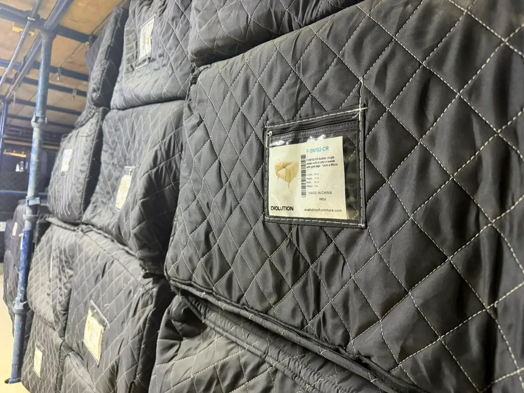 Premium event furniture stored safely between installations to maintain quality.