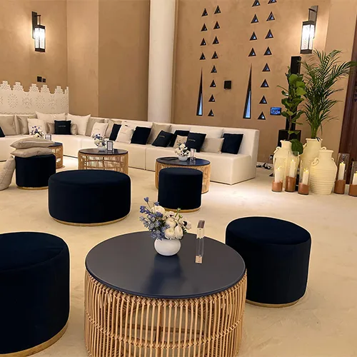 Premium hospitality seating creating comfortable gathering spaces during Ramadan.