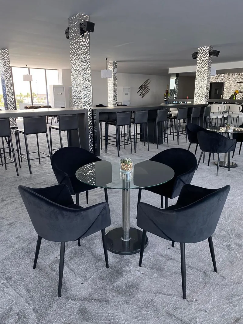 Contemporary lounge seating creating a sophisticated hospitality environment at E1 Jeddah Corniche in Jeddah.