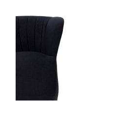 F-AC103-BL Ella accent chair in black velvet with gold legs