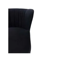 F-AC103-BL Ella accent chair in black velvet with gold legs