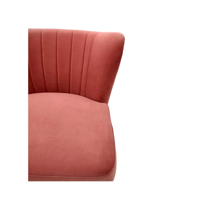 F-AC103-BP Ella accent chair in blush pink velvet with gold legs