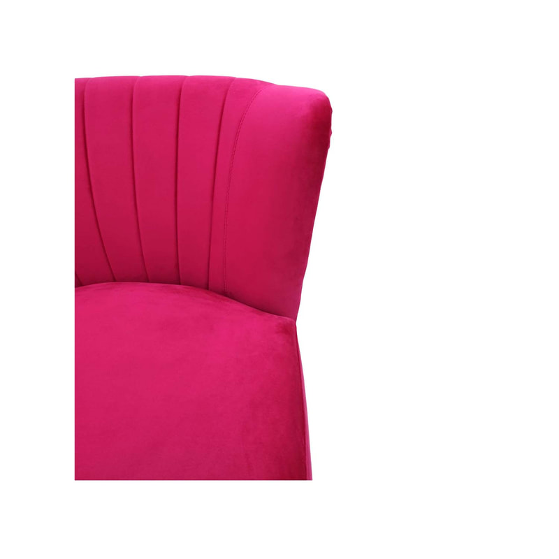 F-AC103-HP Ella accent chair in hot pink velvet with gold legs