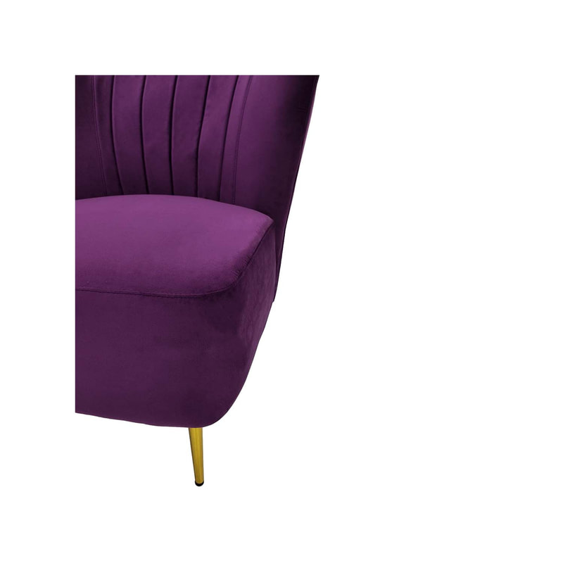 F-AC103-PR Ella accent chair in purple velvet with gold legs