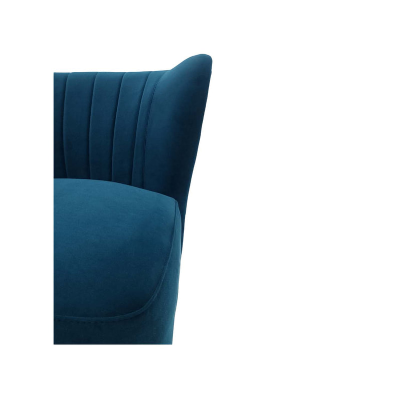 F-AC103-TL Ella accent chair in teal velvet with gold legs