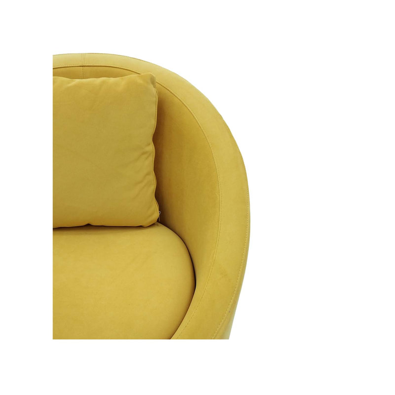 F-AC107-YL Odette accent chair in yellow velvet with black legs