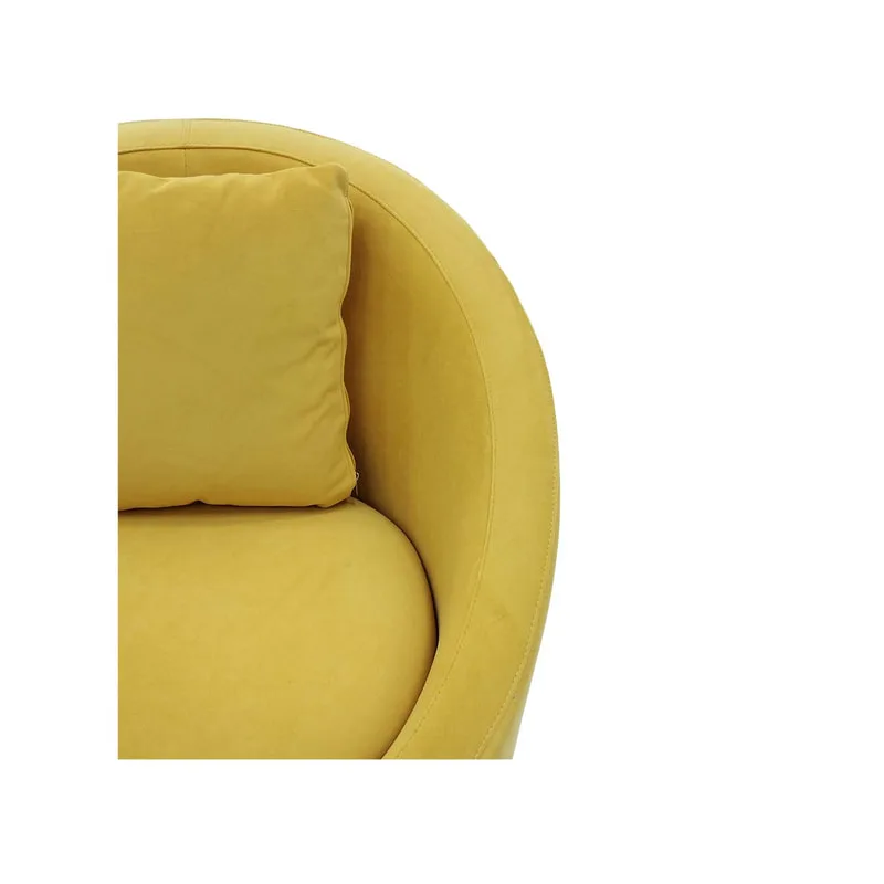 F-AC107-YL Odette accent chair in yellow velvet with black legs