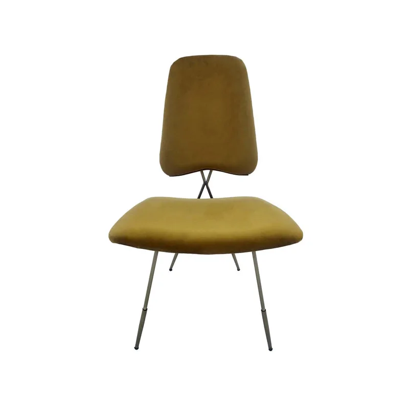 F-AC108-CG Ziggy accent chair in champagne gold velvet with gold plated frame