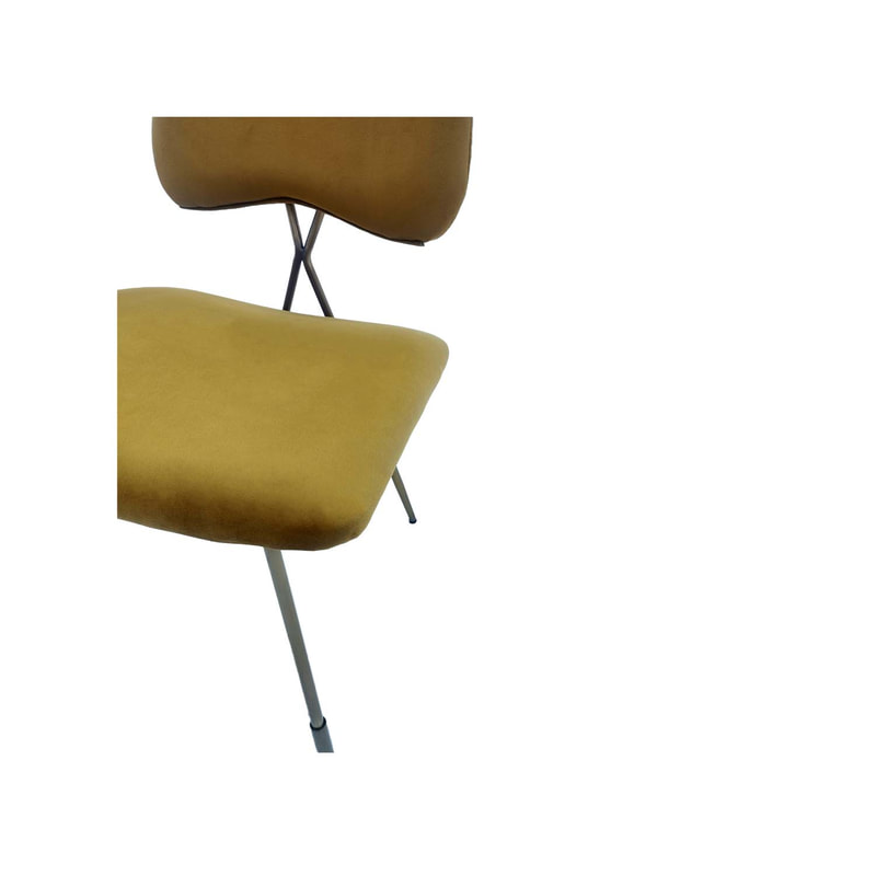 F-AC108-CG Ziggy accent chair in champagne gold velvet with gold plated frame
