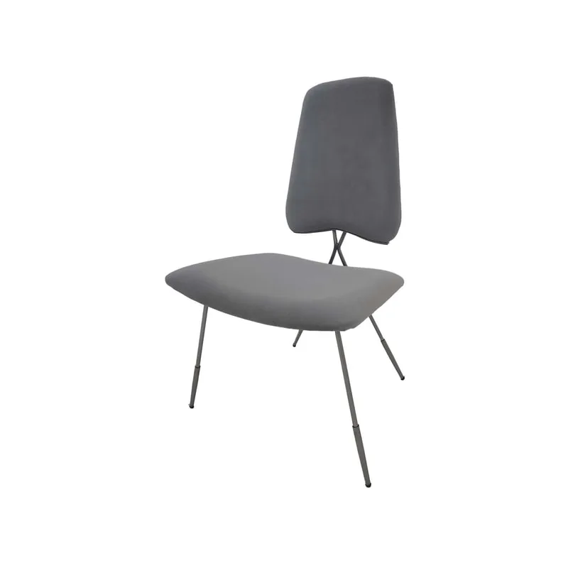 F-AC108-SI Ziggy accent chair in silver grey velvet with silver frame