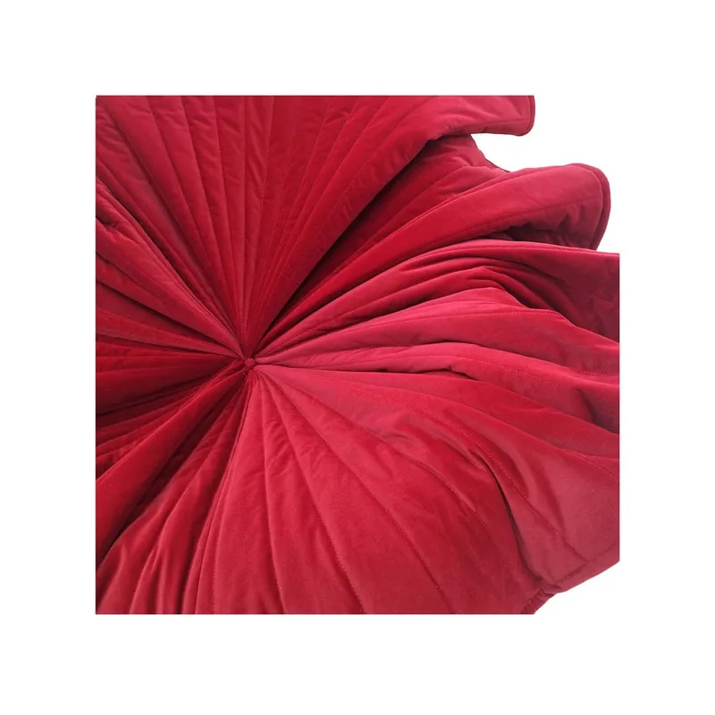 F-AC109-DR Bloom accent chair in dark red velvet with gold base