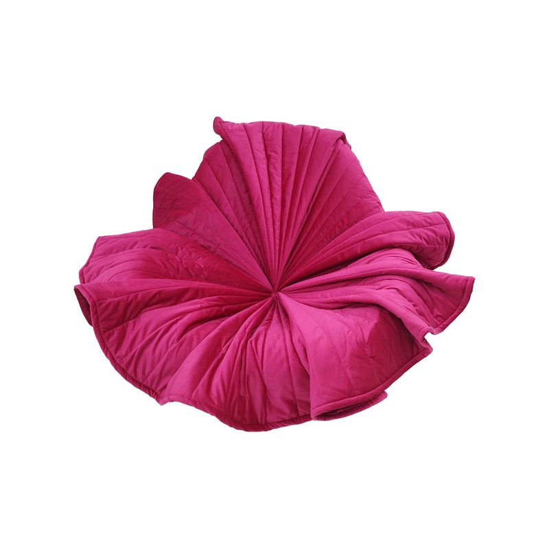 F-AC109-HP Bloom accent chair in hot pink velvet with gold base