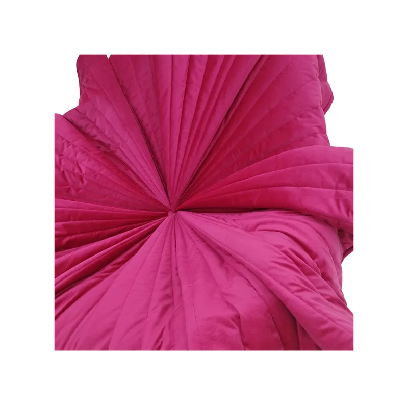 F-AC109-HP Bloom accent chair in hot pink velvet with gold base