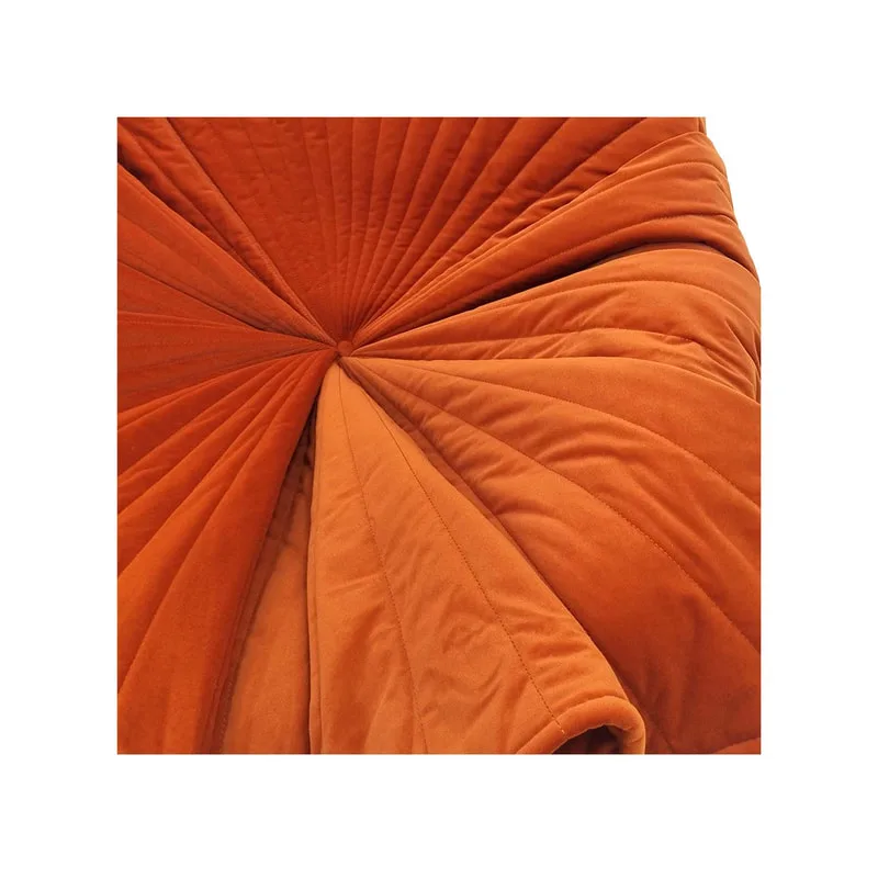 F-AC109-PO Bloom accent chair in pumpkin orange velvet with gold base