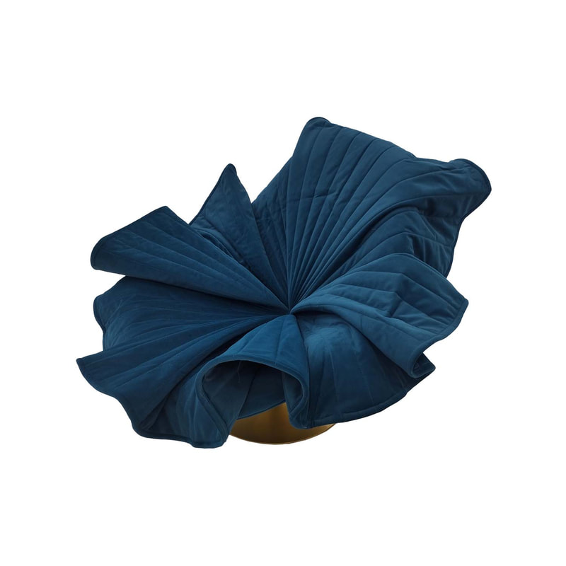 F-AC109-TL Bloom accent chair in teal velvet with gold base