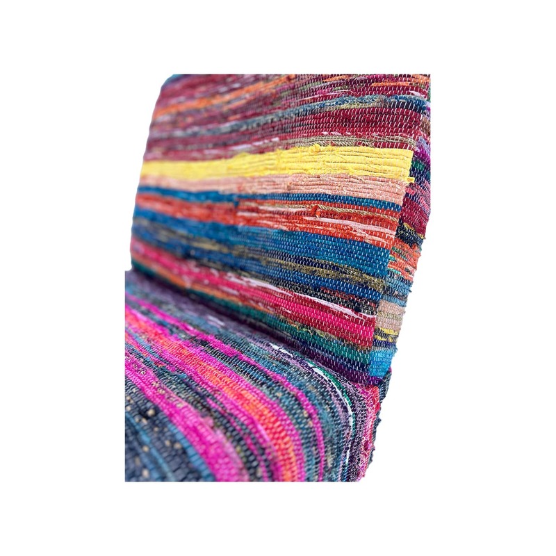 F-AC115-MC Tate accent chair in multicoloured fabric with black wooden legs