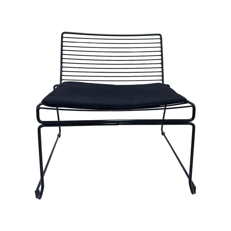 F-AC126-BL Isla accent chair with black metal frame