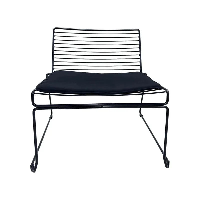 F-AC126-BL Isla accent chair with black metal frame