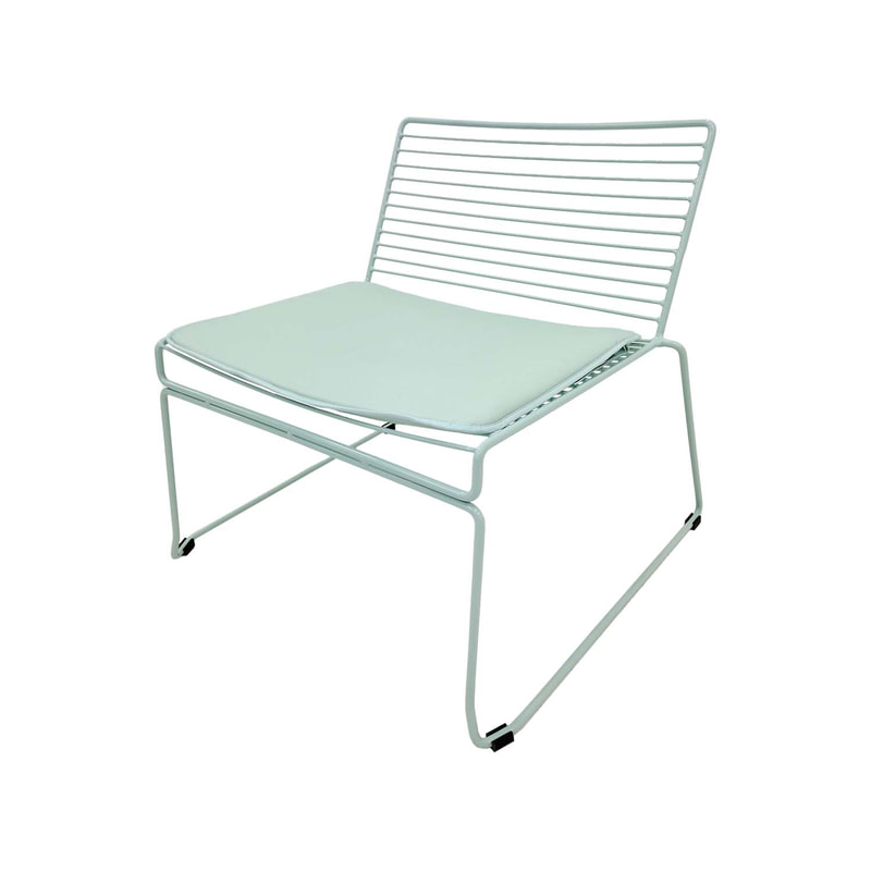 F-AC126-GM Isla accent chair with mint green metal frame