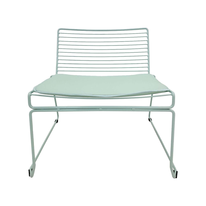 F-AC126-GM Isla accent chair with mint green metal frame