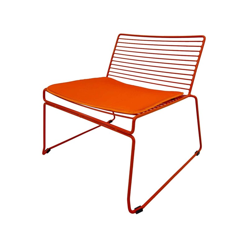 F-AC126-OR Isla accent chair with orange metal frame