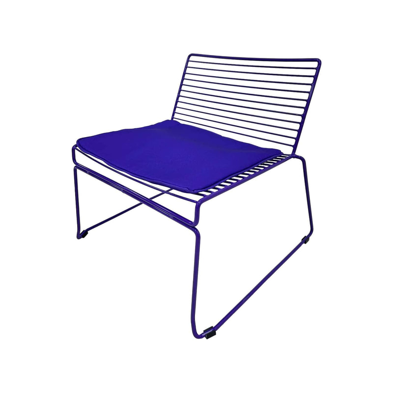 F-AC126-PR Isla accent chair with purple metal frame