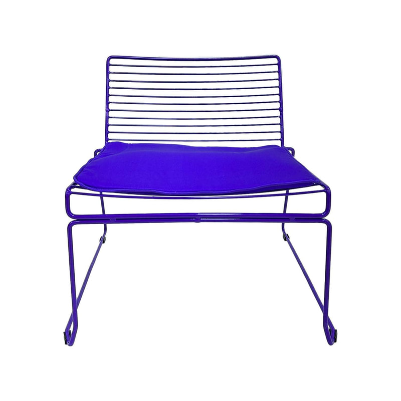 F-AC126-PR Isla accent chair with purple metal frame