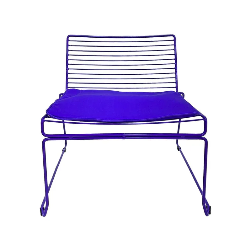 F-AC126-PR Isla accent chair with purple metal frame
