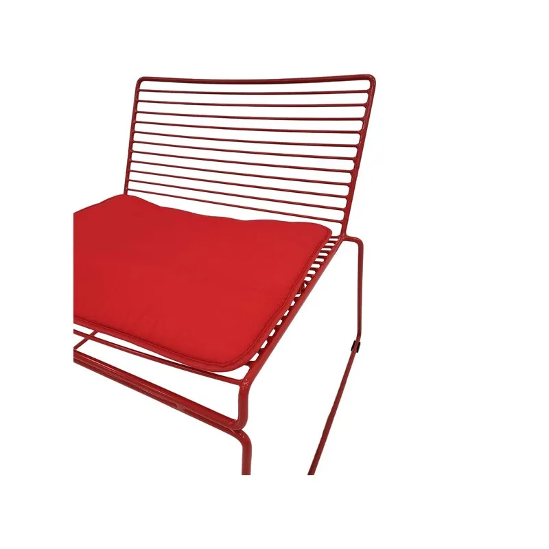 F-AC126-RE Isla accent chair with red metal frame