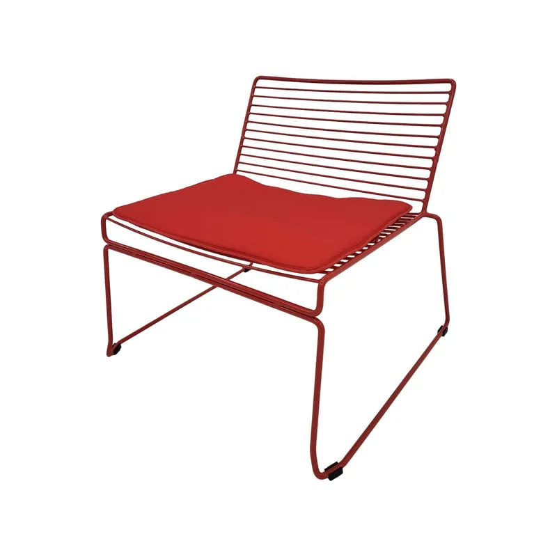 F-AC126-RE Isla accent chair with red metal frame
