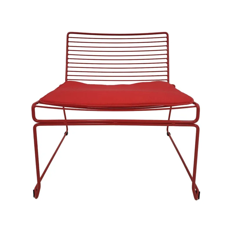 F-AC126-RE Isla accent chair with red metal frame