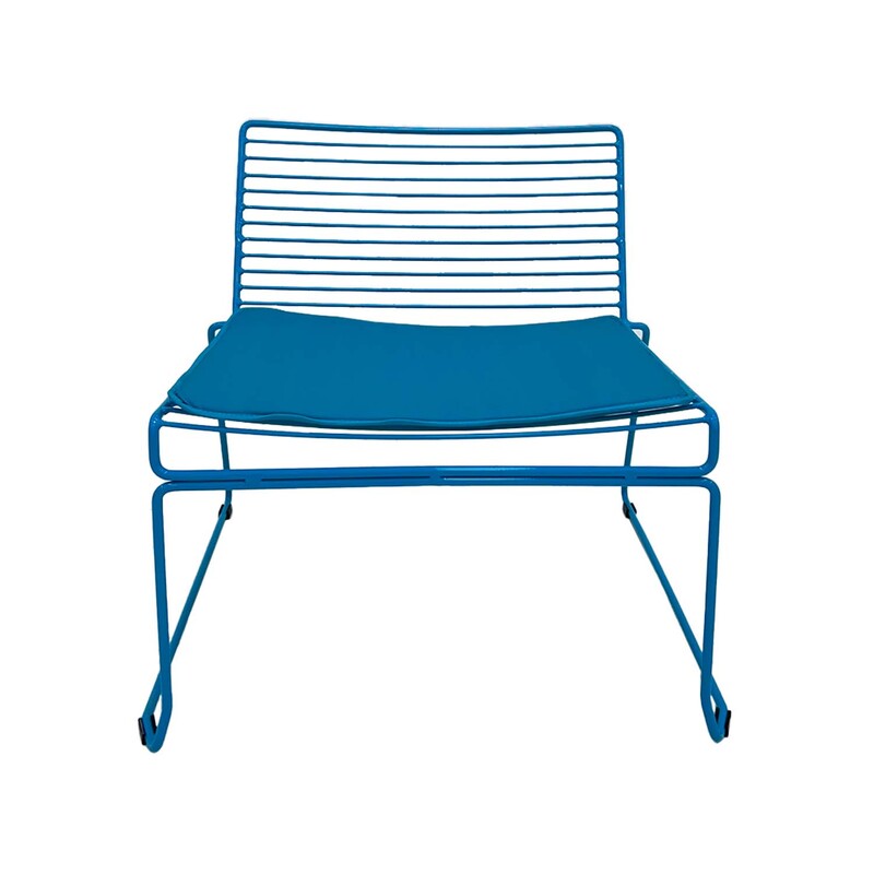 F-AC126-TQ Isla accent chair with turquoise metal frame
