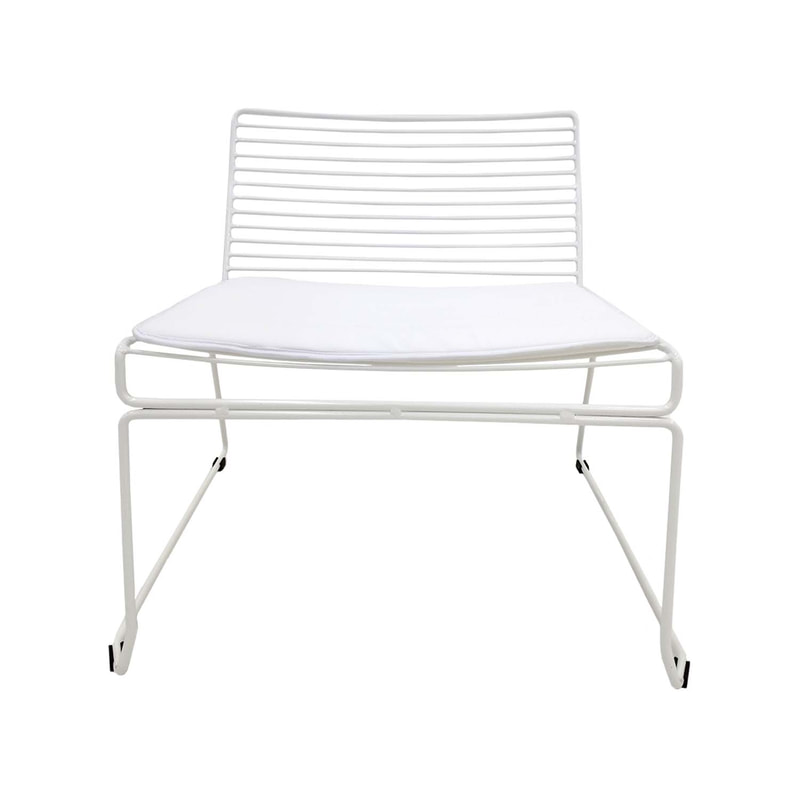 F-AC126-WH Isla accent chair with white metal frame