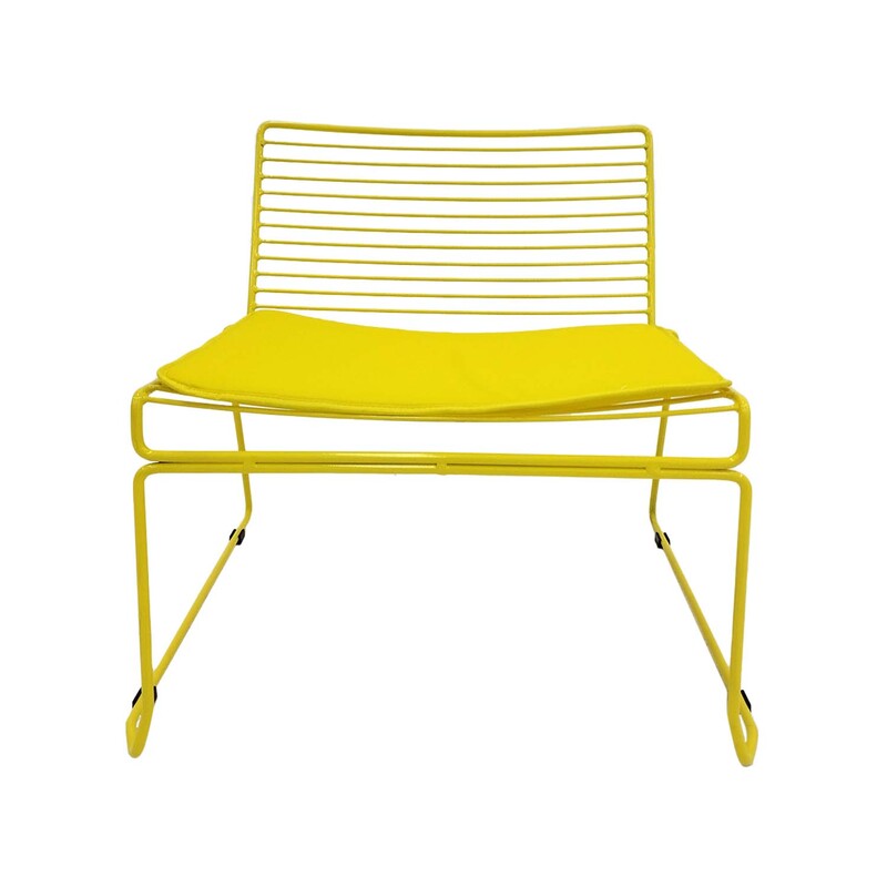 F-AC126-YL Isla accent chair with yellow metal frame