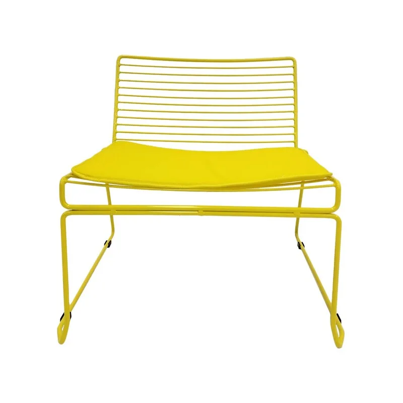F-AC126-YL Isla accent chair with yellow metal frame