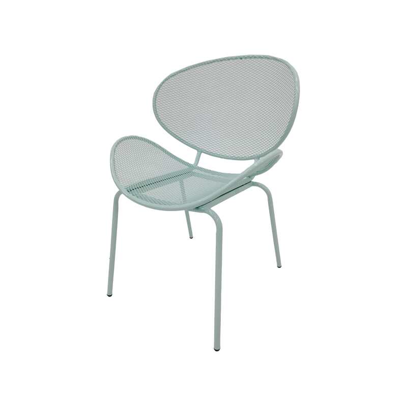 F-AC127-GM Morgan accent chair with mint green metal frame