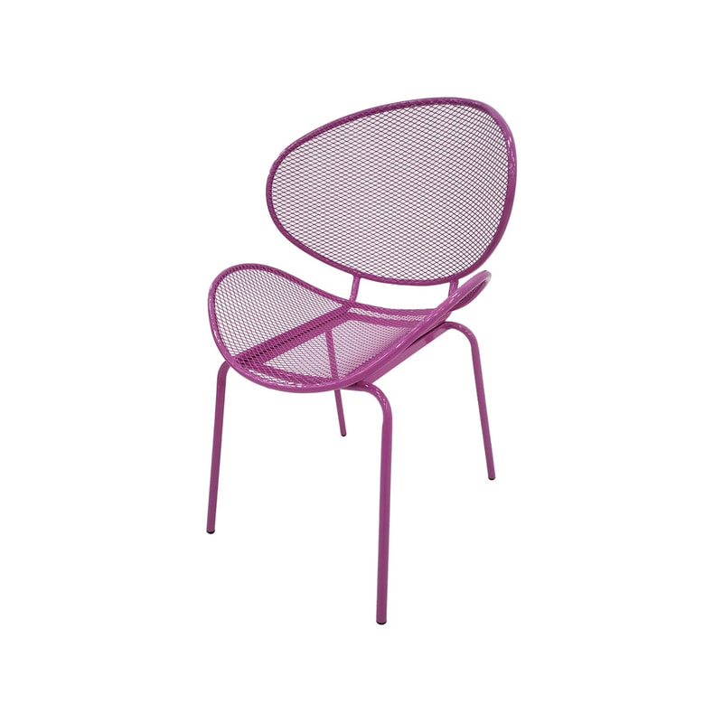 F-AC127-HP Morgan accent chair with hot pink metal frame