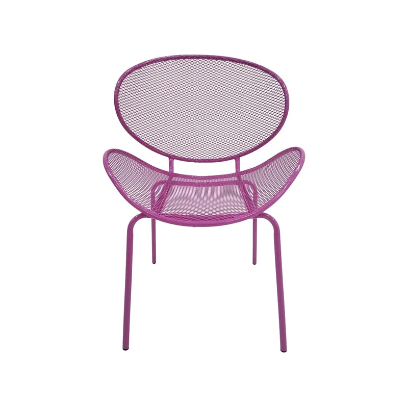 F-AC127-HP Morgan accent chair with hot pink metal frame