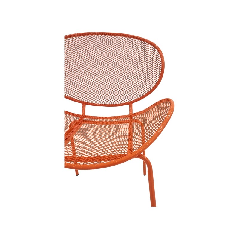 F-AC127-OR Morgan accent chair with orange metal frame
