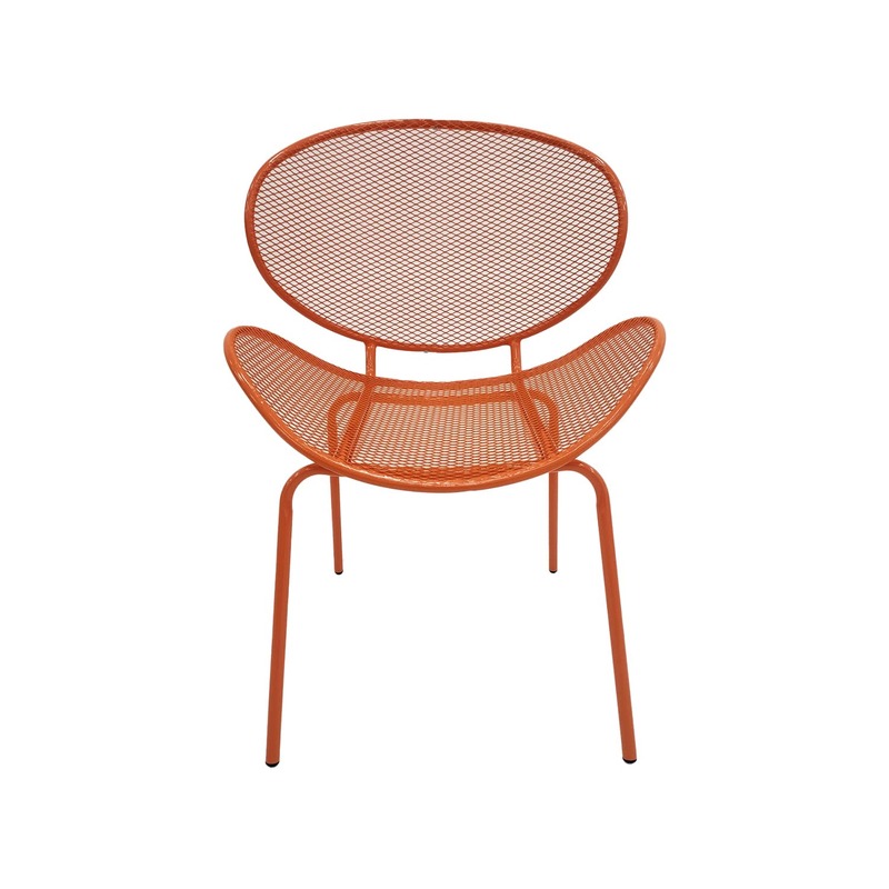 F-AC127-OR Morgan accent chair with orange metal frame