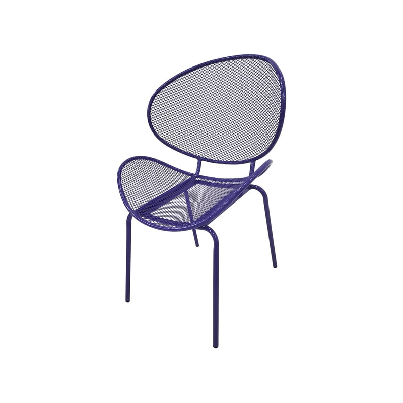 F-AC127-PR Morgan accent chair with purple metal frame