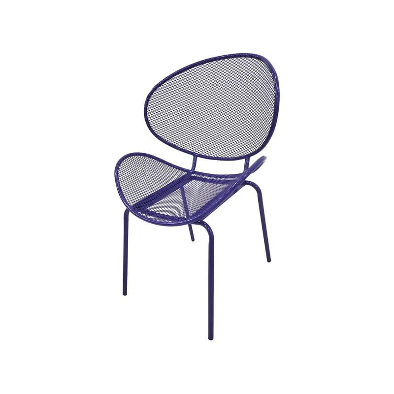 F-AC127-PR Morgan accent chair with purple metal frame