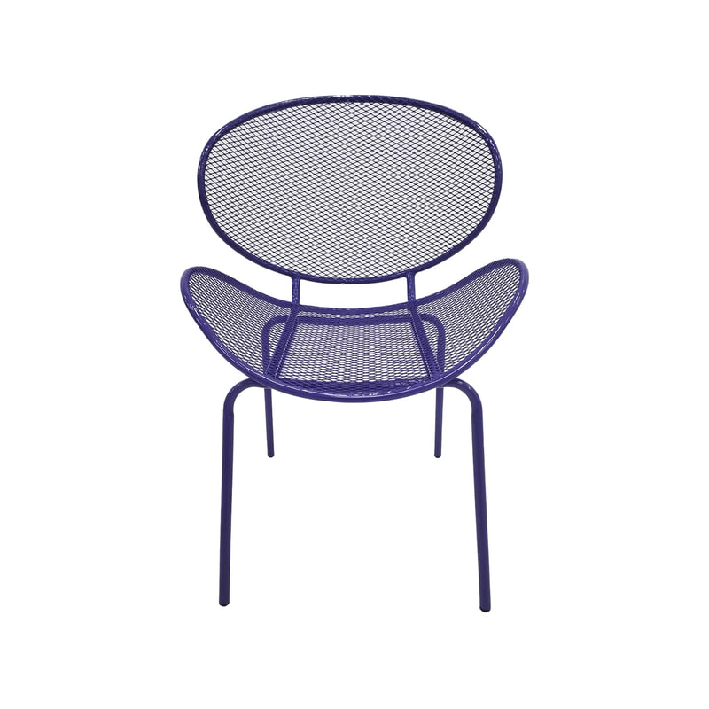 F-AC127-PR Morgan accent chair with purple metal frame