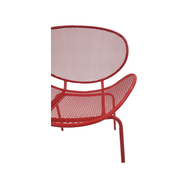 F-AC127-RE Morgan accent chair with red metal frame