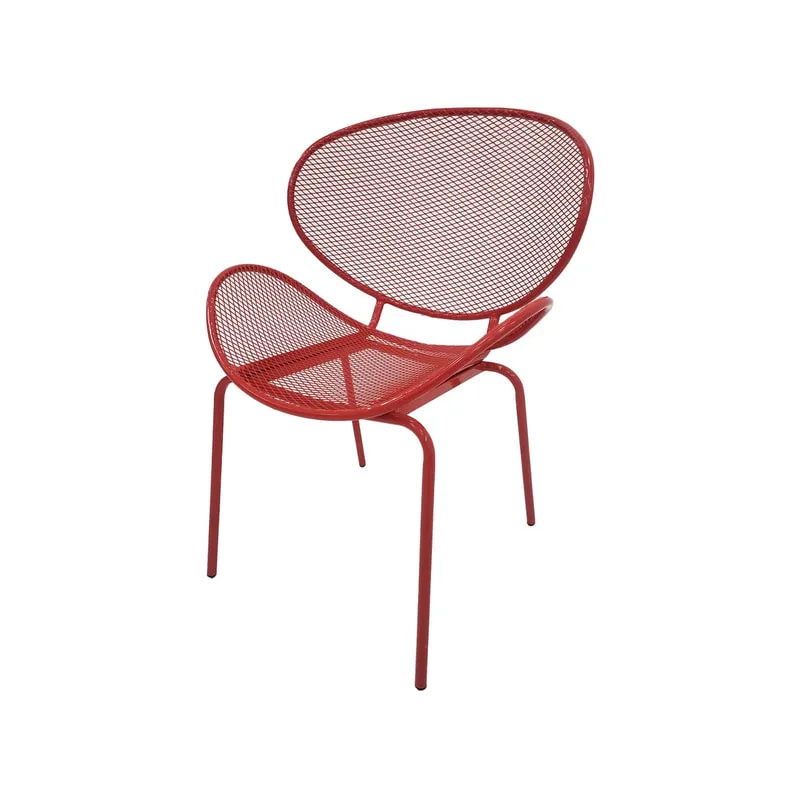 F-AC127-RE Morgan accent chair with red metal frame